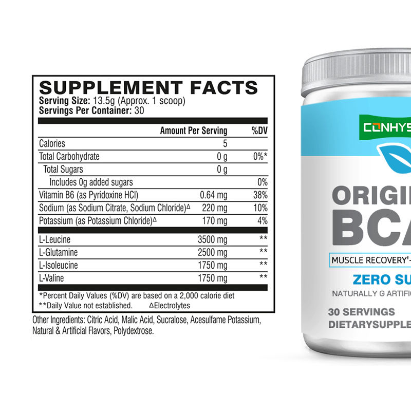 BCAA 파우더 운동 후 근육 회복을 위한 사탕 맛 비타민 B6 음료 파워