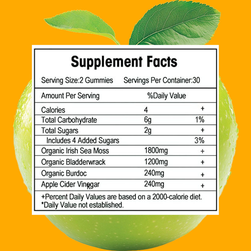 공장 사과 맛 바다 이끼 젤리 해독 및 정화 맞춤 브랜드