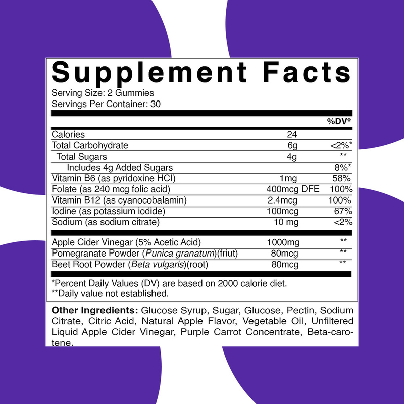 공장 사과 맛 사과 사이다 식초 젤리는 해독을 촉진합니다. 맞춤형 브랜드