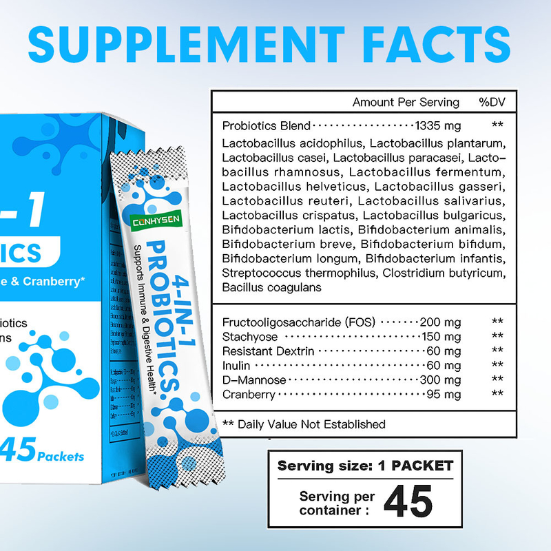 공장의 4인1 프로바이오틱스 파우더 D-마노즈 사용자 지정 브랜드 PH 균형을 유지