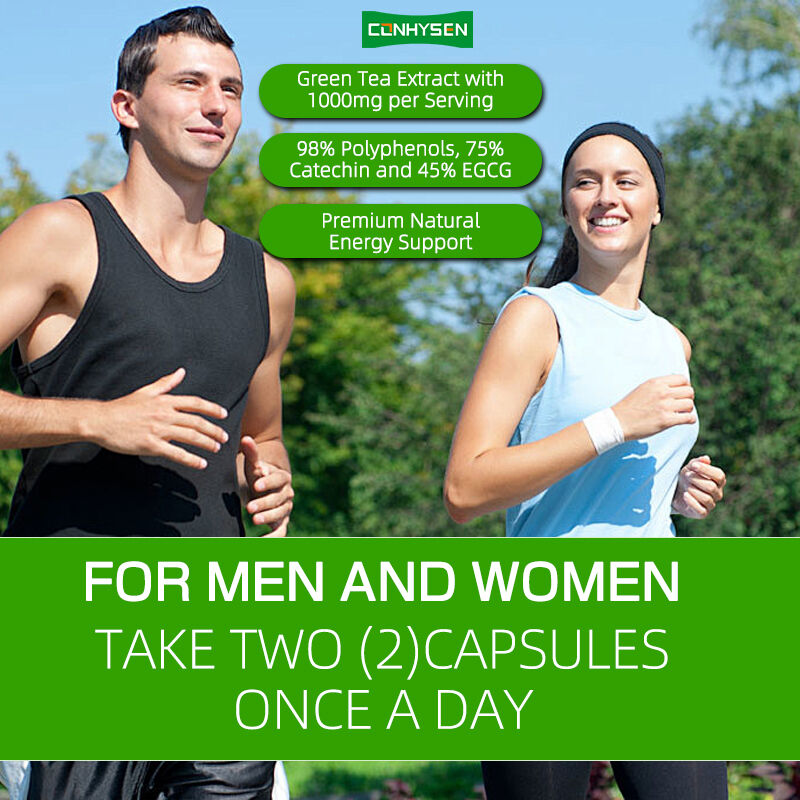 프라이빗 라벨 녹차 캡슐 풍부한 EGCG 보충제 항산화 면역 지원 체중 감량 슬리밍 지방 연소 알약