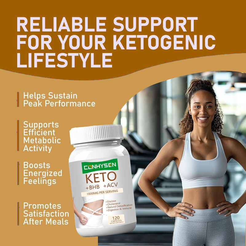 BHB & 사과 식초 함유 프라이빗 라벨 케토+ACV+BHB 캡슐 (체중 관리, 에너지 부스트, 집중력 향상, 지방 연소)