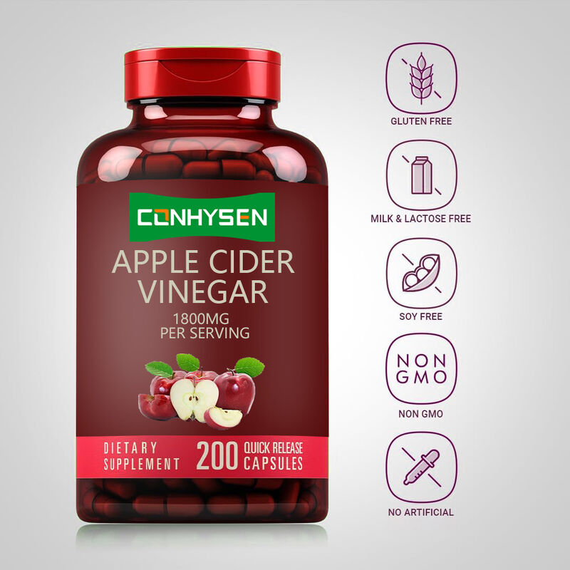 남성 여성용 OEM/ODM ACV 보충제 소화 & 해독 체중 관리 사과 식초 캡슐