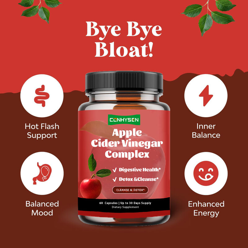 OEM 사설 레이블 체중 조절 건강 관리 여성 및 남성용 식단 보충제 사과 사이더 식초 복합 캡슐