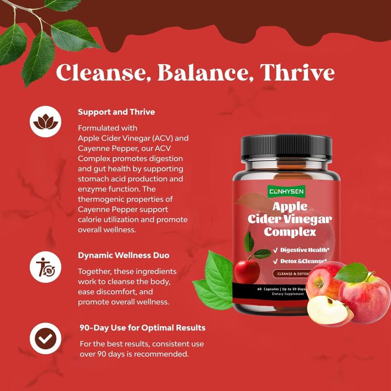 OEM 사설 레이블 체중 조절 건강 관리 여성 및 남성용 식단 보충제 사과 사이더 식초 복합 캡슐
